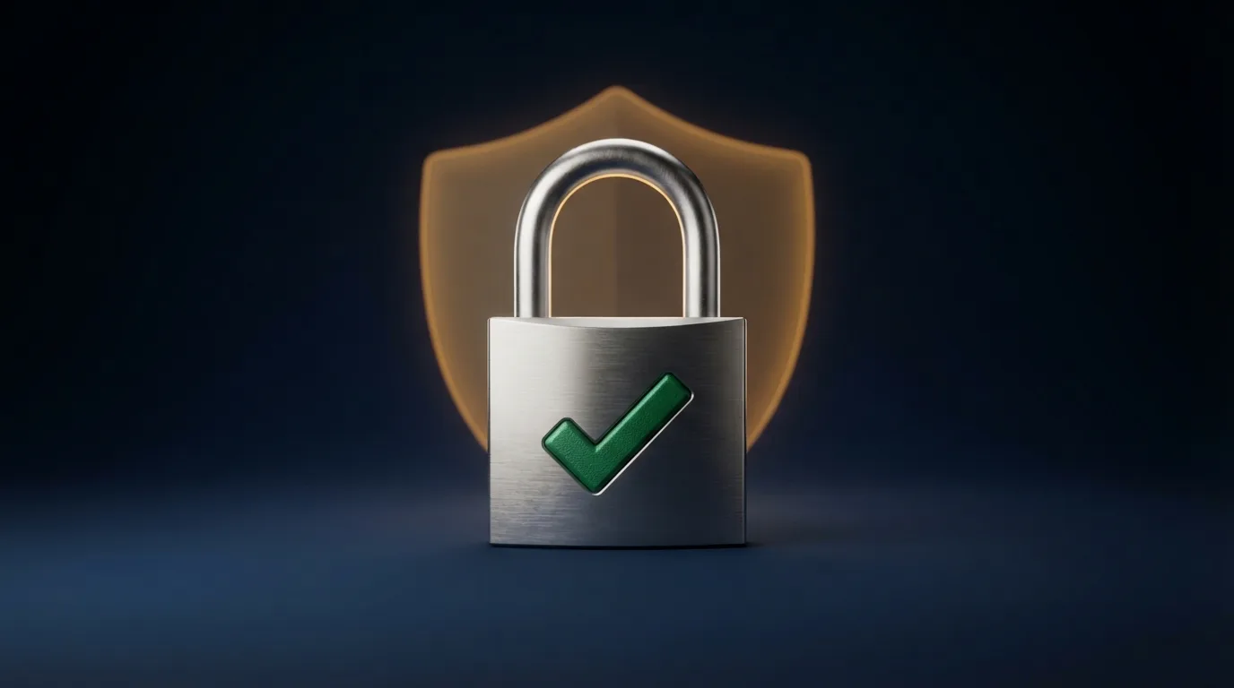 Het Kansspelautoriteit-logo naast een slot met 'Vergunning verleend' en een vinkje, tegen een donkere achtergrond met een subtiele casino-sfeer