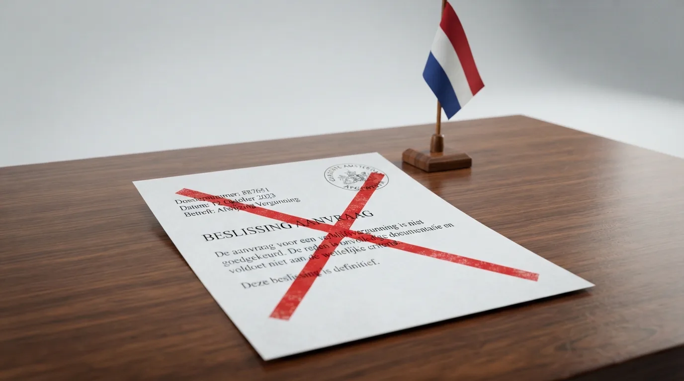 Een document met een vergunning-stempel naast een rood kruis, met op de achtergrond de Nederlandse vlag en het KSA-logo
