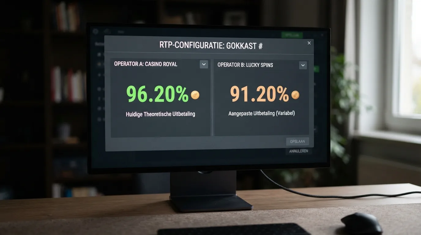 Dezelfde gokkast met twee RTP-waarden, 96,20% en 91,20%, naast elkaar op een instellingenscherm