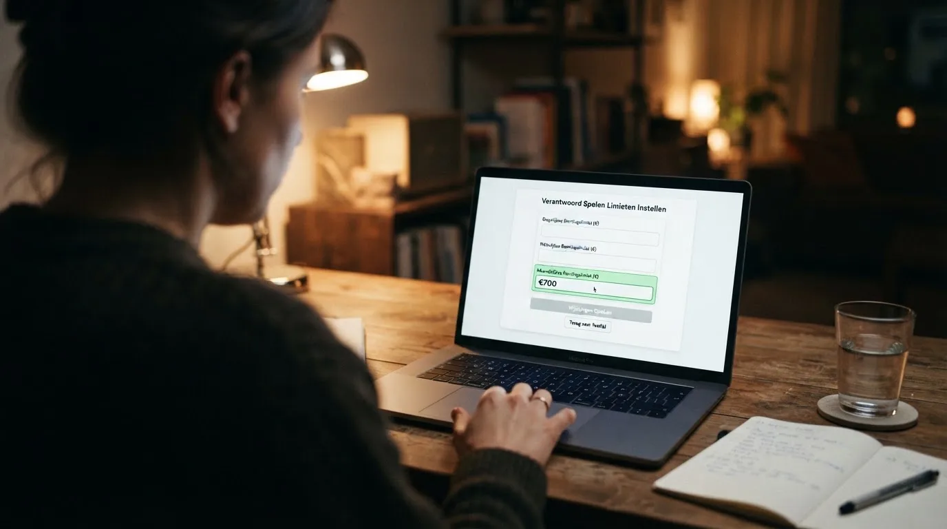Een scherm voor het instellen van persoonlijke speellimieten — dagelijks, wekelijks en maandelijks