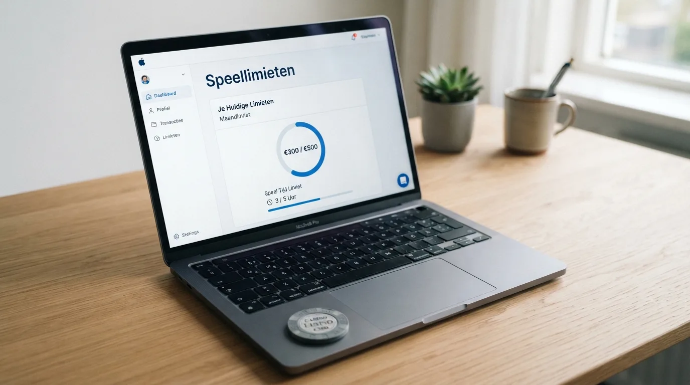 Een dashboard-achtige weergave met speellimieten, een klok en hulpkanalen als OpenOverGokken en Cruks